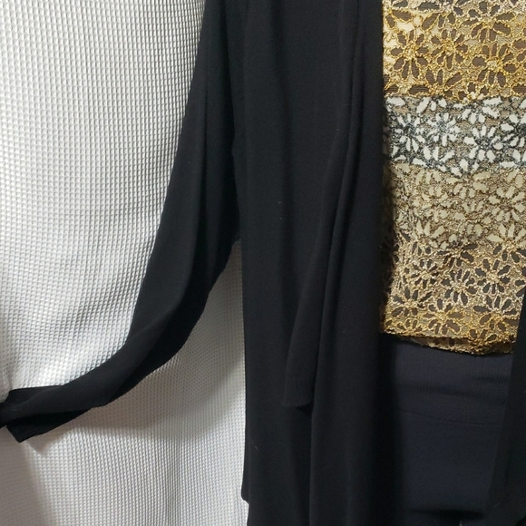 a.n.a . Black Women's Sweater; Open Waterfall Front; Soft & Comfy.  EUC  Size 2X - Picture 2 of 16